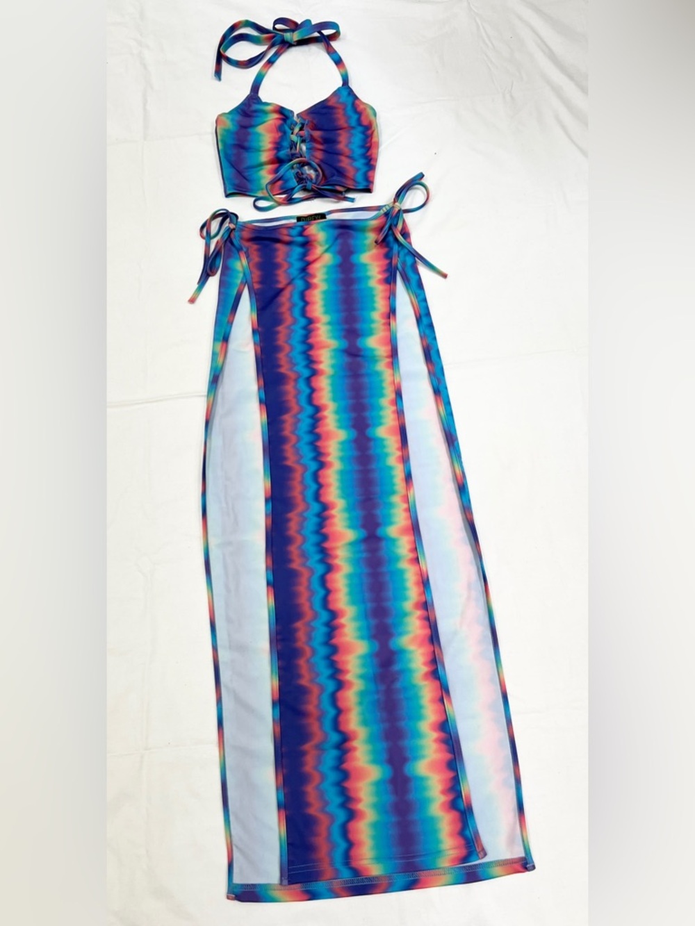 NWT Club Exx Hypnotic Mist Lace-Up Maxi Set Dolls Kill